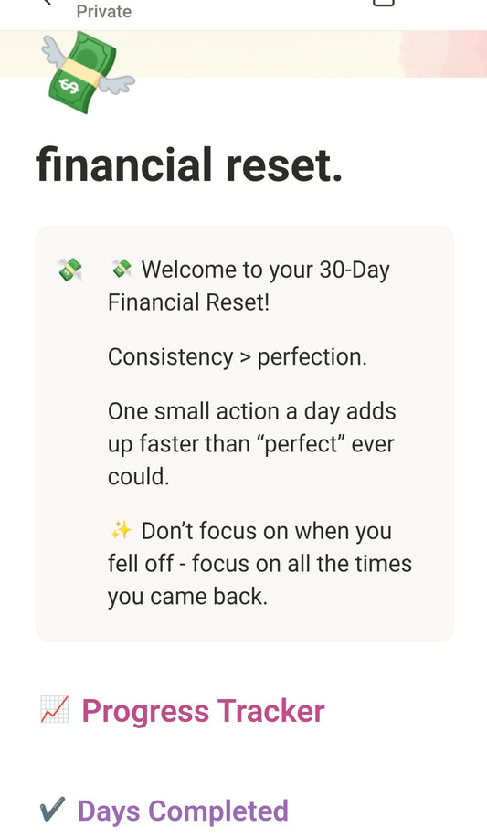 Notion Finance Reset