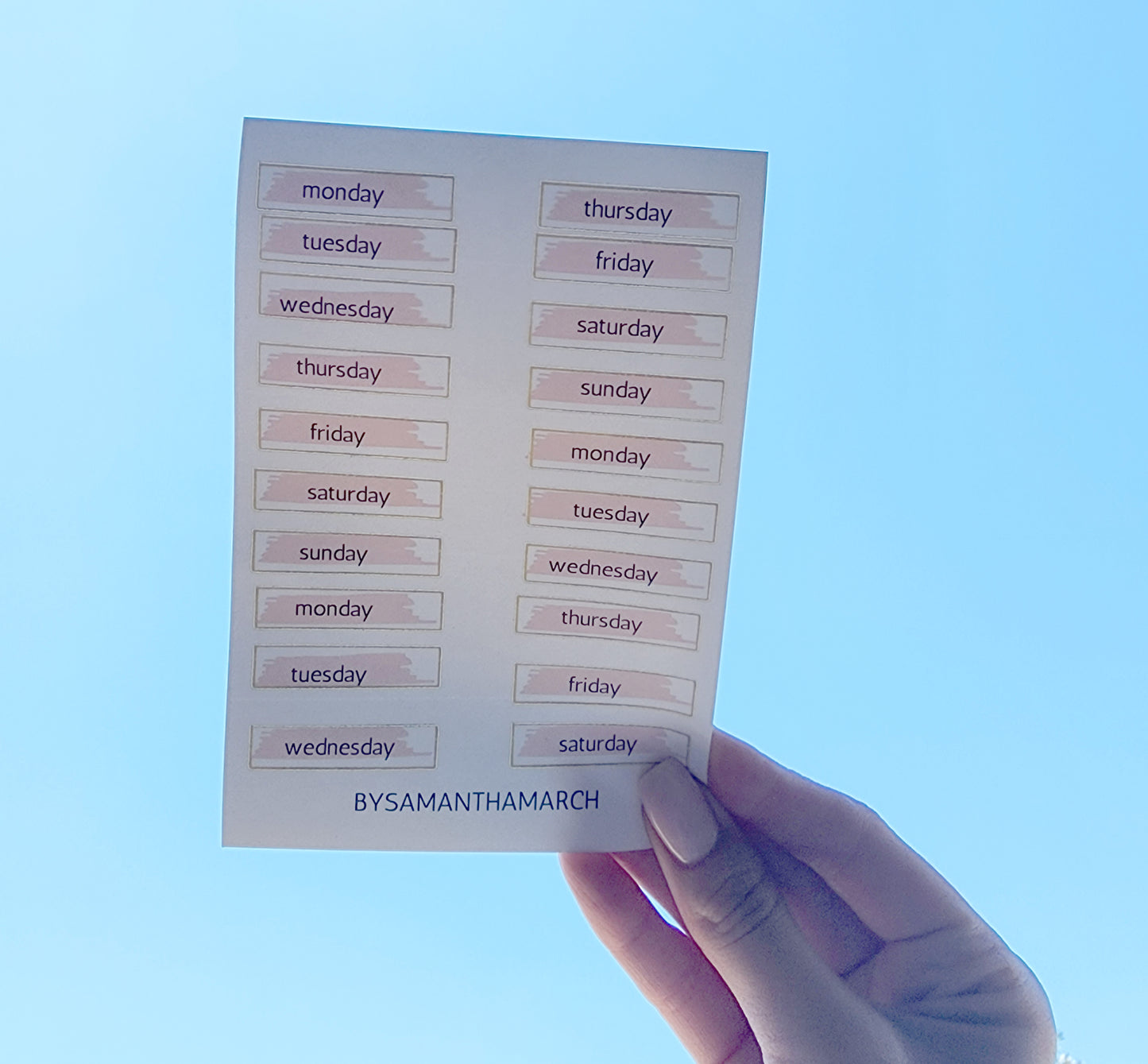 Days of Week Sticker Pack - 5 Sheets