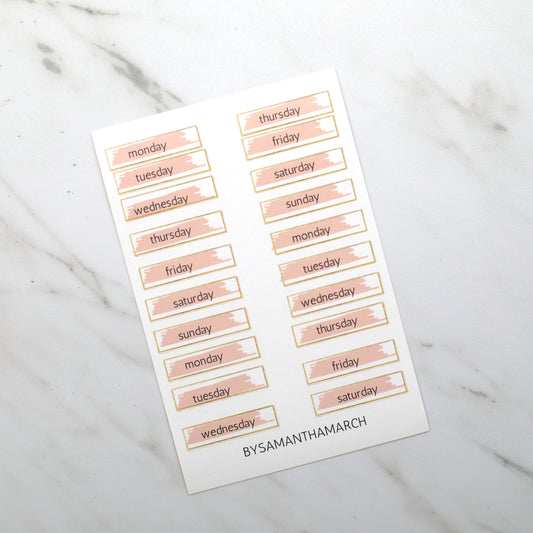 Days of Week Sticker Pack - 5 Sheets
