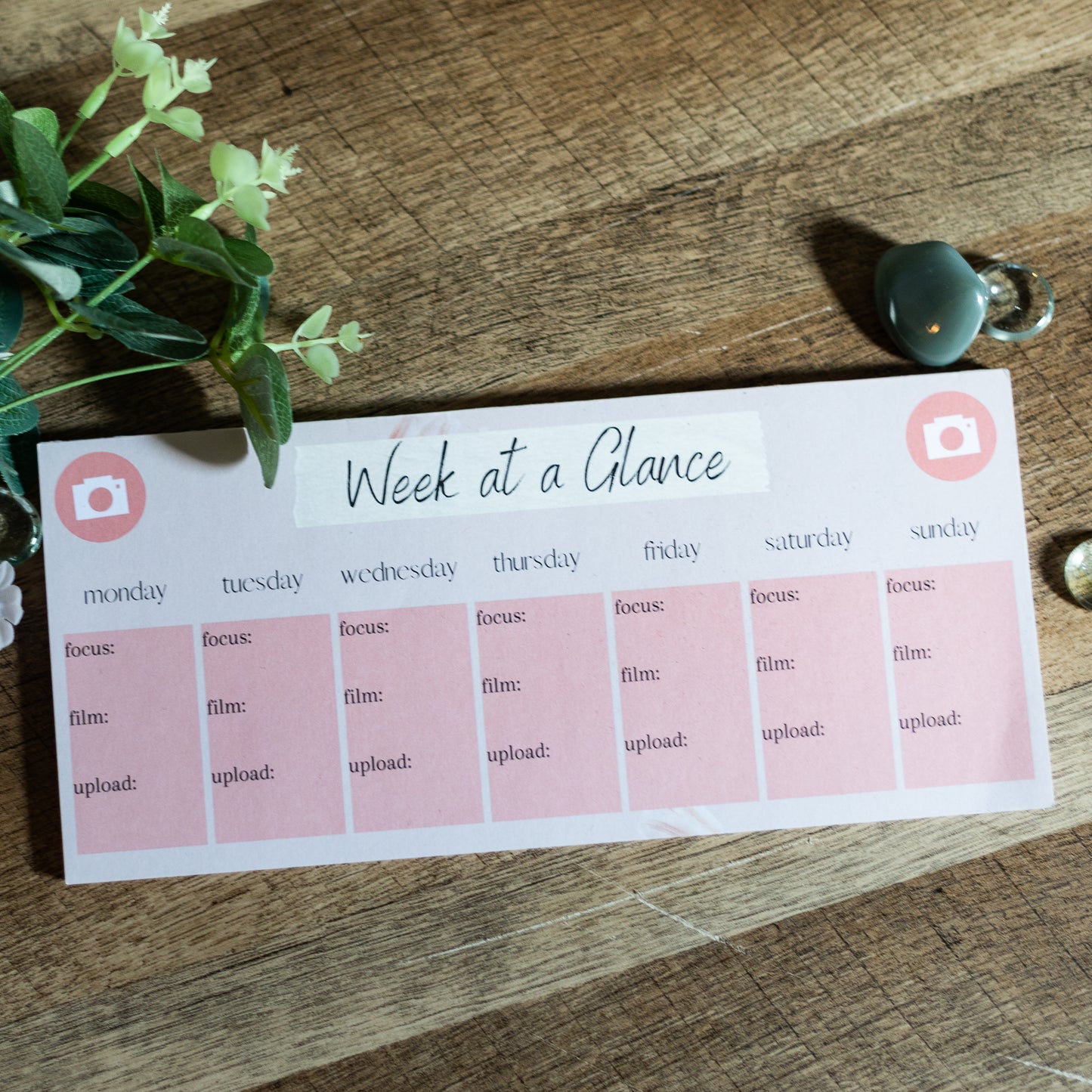 Week at Glance with Prompts Notepad